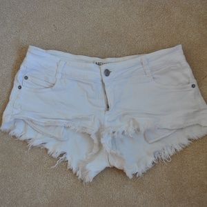 Brandy Melville White Cut Off Shorts